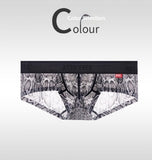 Men's Non-low-rise Ultra-thin Leopard Print Boxer Briefs