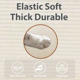 104' Plush Cloud 3 Seater Sofa: Modular 3 Seater Sofa + Ottoman with 22' Beige Chenille Cushions + 2 Throw Pillows - Compact Size for Apartment, Living Room, Bedroom (Beige)
