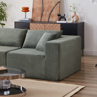 104-Inch Corduroy  Modular L Shaped Sectional Sofa,Luxury Floor Couch Set,Upholstered Indoor Furniture,Foam-Filled Compressed Sofa for Living Room,Bedroom,4 PC Free Combination