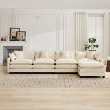Cloud 4 Seats Sofa (Ottoman is not included) with Chenille Fabric in Beige