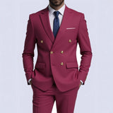 Mens Double-Breasted Fashionable Casual Blazer