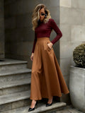 Elegant Solid-Color Skirt For Women