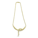 14k Yellow Gold 17.0 Cttw Diamond Double Row Lariat 18" Inch Tennis Necklace with Pear Shape Diamond Drop Tips (I-J Color, VS2-SI1 Clarity)