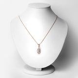 0.52 Carat Genuine Morganite and White Topaz .925 Sterling Silver Pendant