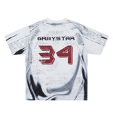 Short Sleeve Round Neck Black And White Printed T-shirt
