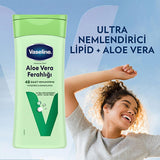 Vaseline Aloe Vera Body Lotion - 48 Hour Moisturization for Dry Skin - Non-Greasy & Dermatologically Tested