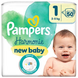 Prima Harmonie Size 1 Baby Diapers for Sensitive Skin 50 Count