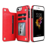Leather Wallet Case for iPhone - Flip Cover with Card Slots & Kickstand