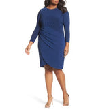Adrianna Papell Womens Plus Asymmetrical Ruched Cocktail Dress, Size 22W