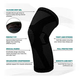 1-Pair: Support And Recover Knee Compression Sleeve Brace With Gel Grip