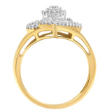 10K Yellow Gold Diamond Cocktail Ring (1/2 Cttw, J-K Color, I2-I3 Clarity) - Size 6-1/2