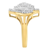 10K Yellow Gold Diamond Cocktail Ring (1/2 Cttw, J-K Color, I2-I3 Clarity) - Size 6-1/2