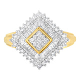 10K Yellow Gold Diamond Ballerina Ring (1 Cttw, I-J Color, I1-I2 Clarity) - Size 7