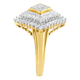 10K Yellow Gold Diamond Ballerina Ring (1 Cttw, I-J Color, I1-I2 Clarity) - Size 7