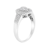 .925 Sterling Silver 1/3 Cttw Pave Set Round-Cut Diamond Braided Halo Cocktail Ring (I-J Color, I2-I3 Clarity) - Size 7
