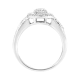 .925 Sterling Silver 1/3 Cttw Pave Set Round-Cut Diamond Braided Halo Cocktail Ring (I-J Color, I2-I3 Clarity) - Size 7