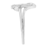 10K White Gold Diamond-Accented Cross & Open Heart Promise Fashion Ring (H-I Color, I1-I2 Clarity) - Size 7