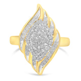 10K Yellow Gold Diamond Cocktail Ring (3/4 Cttw, I-J Color, I2-I3 Clarity) - Size 8