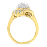 10K Yellow Gold Plated .925 Sterling Silver Diamond Cocktail Ring (3/4 Cttw, I-J Color, I2-I3 Clarity) - Size 6