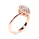 10K Rose Gold 3/8 Cttw Round-Cut Diamond Pear Promise Ring (I-J Color, I2-I3 Clarity) - Size 7