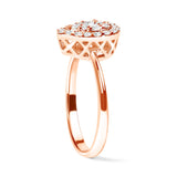 10K Rose Gold 3/8 Cttw Round-Cut Diamond Pear Promise Ring (I-J Color, I2-I3 Clarity) - Size 7