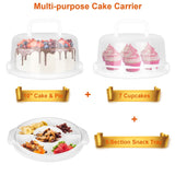 10" Cake Storage Container with Handle Plastic Cake Box