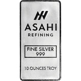 10 oz. Silver Bar - Asahi Refining - .999 Fine Silver in Sealed Protective Plastic