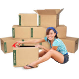 10-Pack: Medium Moving Boxes with Handles  (Refurbished)