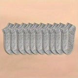 10-Pairs: Men's Plain Knitted Lining Socks