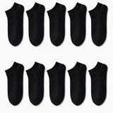 10-Pairs: Men's Solid Sport Low Cut Socks, Breathable Sweat-absorbing Comfy Soft Casual Simple Style Socks