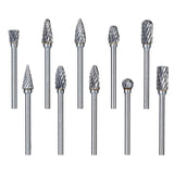 10-Piece: Double Cut Carbide Rotary Die Grinder Bit Set