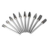 10-Piece: Double Cut Carbide Rotary Die Grinder Bit Set