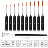 10-Piece: Miniature Detail Paint Brush Set