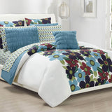 10-Piece Set: Queen Oversized Floral Comforter Set