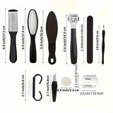 10-Piece Set: Stainless Steel Foot Care Kit - Portable Pedicure & Manicure Set