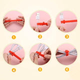 10-Pieces: 4.5 Inch Reusable Wire Ties Cord Organizer Straps Elastic Silicone Cord Organizer
