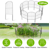 10-Pieces: Decorative Garden Fence Rustproof Iron Wire Arched Fence