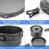10-Pieces: ODOLAND Camping Cookware Mess Kit