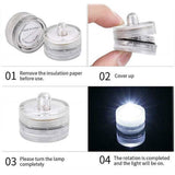 10-Pieces: Warm White Submersible Waterproof LED Tea Lights Flameless Candles
