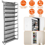 10-Tier Over the Door Shoe Rack Organizer Holder Hanging Storage Shelf