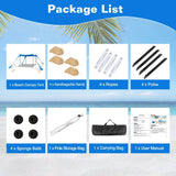 10 x 10 ft Sun Shelter Family Beach Tent Outdoor Shade UPF50+ with Sandbag