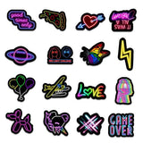 100-Piece: Cartoon Neon Light Graffiti Stickers