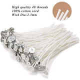 100-Piece: EricX Light Cotton Candle Wick 6" Pre-Waxed for Candle Making