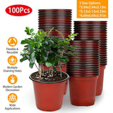 100-Piece: Plastic Plant Nursery Pots
