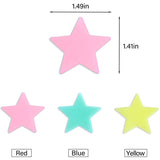 100-Pieces: Colorful Luminous Stars Plastic Wall Sticker