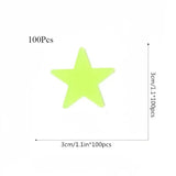 100-Pieces: Luminous Glow in the Dark Star Wall Stickers