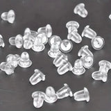 100-Pieces: Transparent Plastic Ear Clog Ear Stud Earring Pin Backs Ear Plug