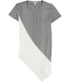 Bar Iii Womens Asymmetrical Colorblock Pullover Blouse, Size Small