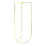 14k Yellow Gold Adjustable Wheat Chain 1.0mm