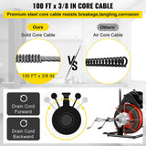 [100FTX3/8"] Electric Sewer Drain Cleaner Snake Clog Machine W/ Cutter (SAK53785)